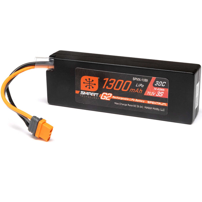 Spektrum SPMX-1089 11.1V 1300mAh 3S 30C Smart G2 LiPo Battery: IC2 GROM