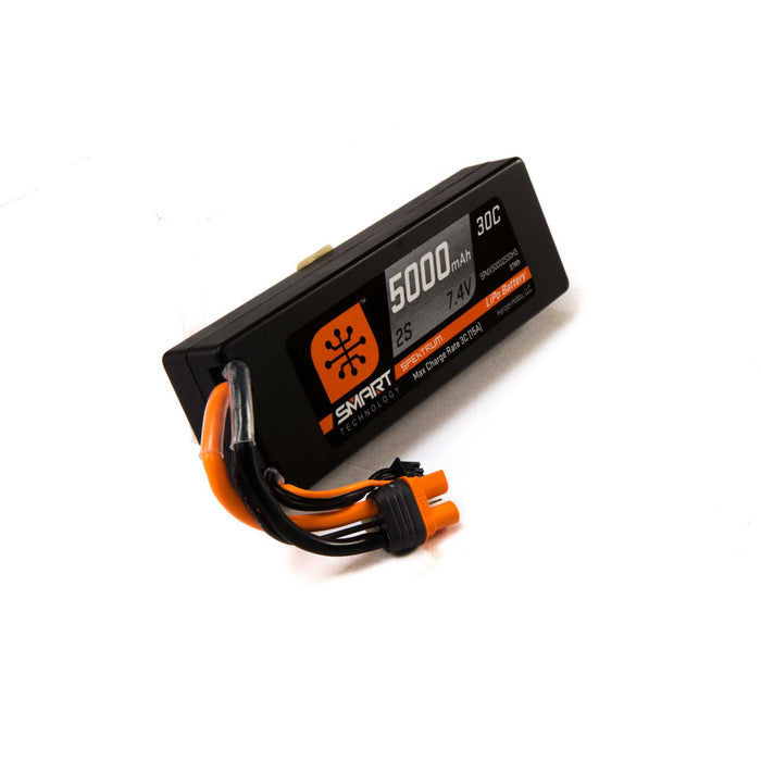 Spektrum SPMX50002S30H3 7.4V 5000mAh 2S 30C Smart LiPo Hardcase Battery: IC3