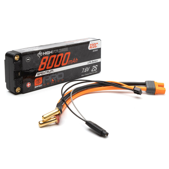 Spektrum SPMX82S120HT 7.6V 8000mAh 2S 120C Smart Pro Race Hardcase LiHV Battery: Tubes, 5mm