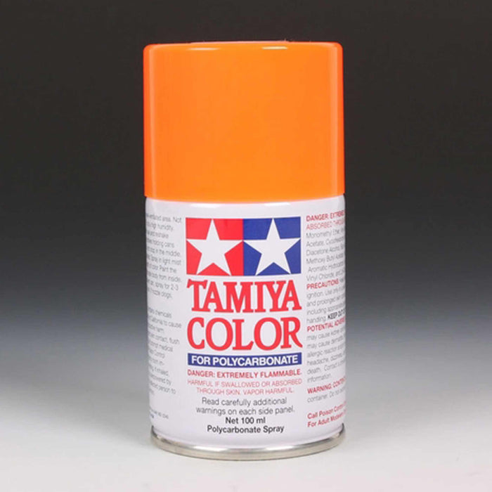 Tamiya TAM86023 PS-24 FLOURESCENT ORANGE Polycarbonate Lexan Spray Paint (100ml)