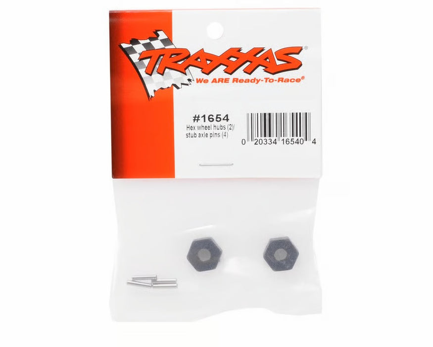 Traxxas TRA1654 Wheel hubs, hex (2)/ stub axle pins (2)