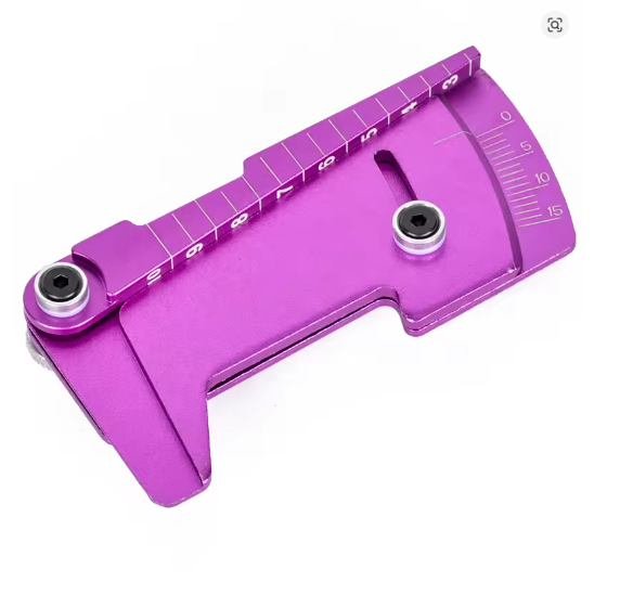 WORC WRC-PYF-P Ride Height and Camber Gauge Aluminum PURPLE - 2-10mm / 0-15deg Measuring Tool 1/10