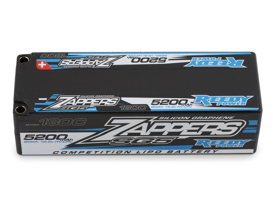 Reedy ASC27389 Zappers HV SG5 Low Profile 130C LiPo Battery (15.2V/5200mAh) w/5mm Bullets Associated