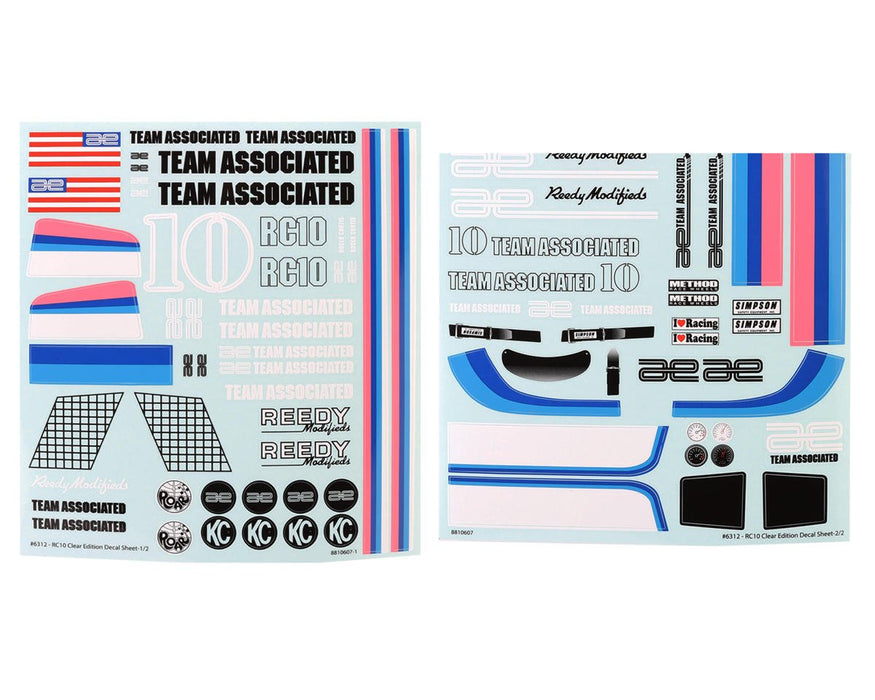 Team Associated ASC6311 RC10CC RC10CC Body Decal Sheets RC10