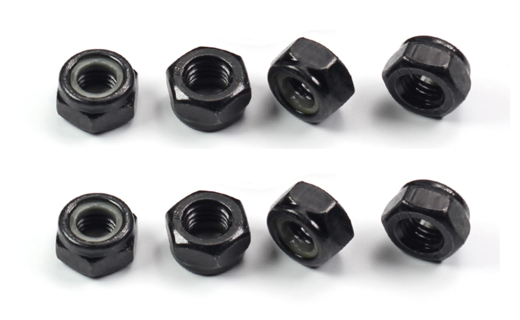 WORC BLACK 3mm / M3 Lock Nut (8) Steel M3x0.5mm Locknuts Nylon Inserted Hex WRC-LN-BK-S-3MM