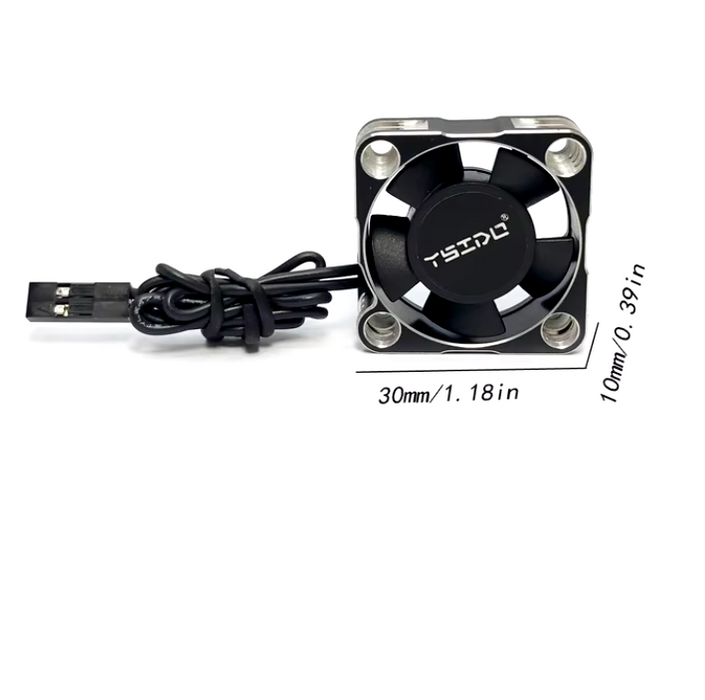 WORC WRC3010S Aluminum High Speed Cooling Fan 30x30mm x 10mm Motor ESC Silver / Black WaterProof