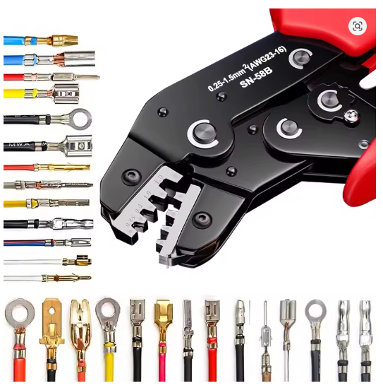 WORC WRC-SN-58B Ratcheting Servo Lead & Terminal Crimping Tool
For Dupont JST MOLEX Open Barrel Dupont Molex TE Terminals & EPC PCIE SATA Pins SN-58B