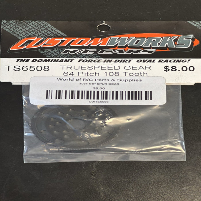 Custom Works TS6508 True Speed 64P 108T PRECISION MACHINED SPUR GEAR Transmission / Ball Diff