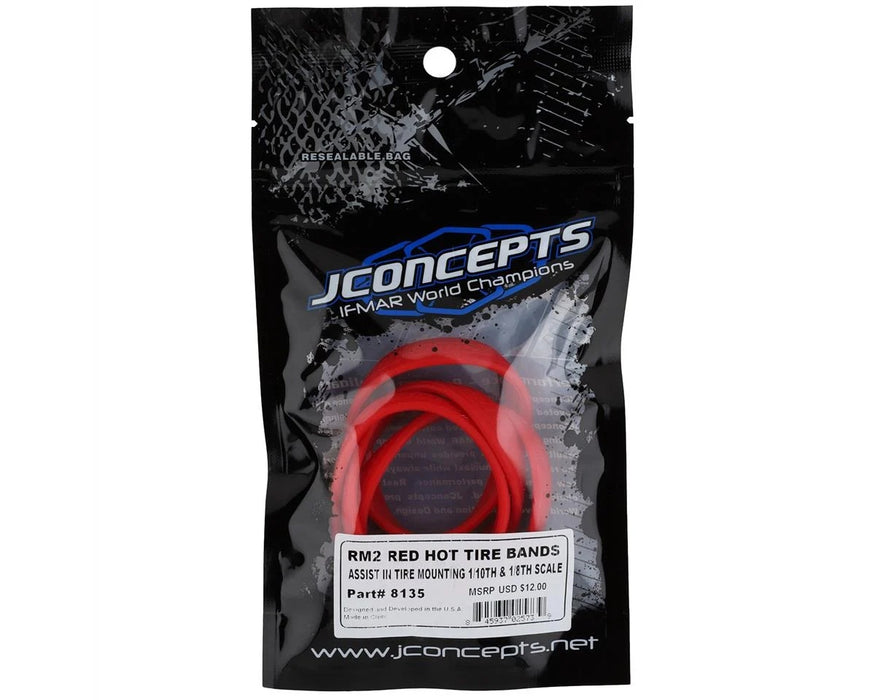 JOCONCEPTS JCO8135 RM2 Red Hot Tire Bands, Red, for 1/10th and 1/8th Off-road Tires