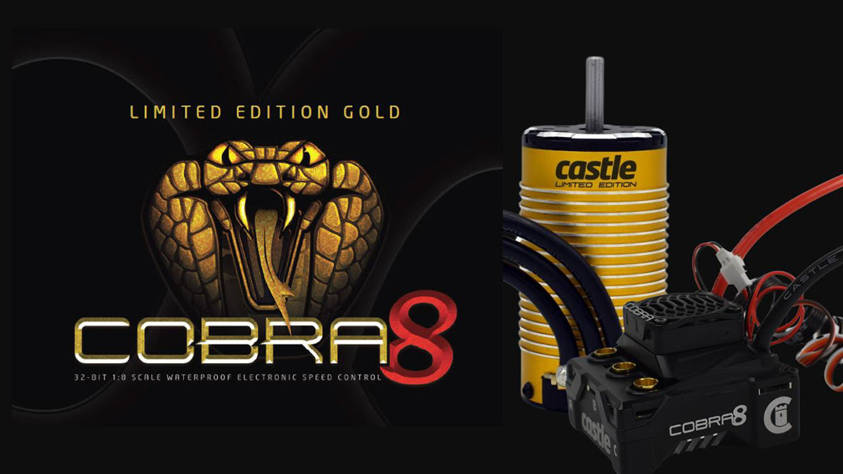 Castle Creations CSE010017204 Cobra 8, 25.2V ESC with Limited Edition Gold 1515-2200kV V2 Sensored Motor