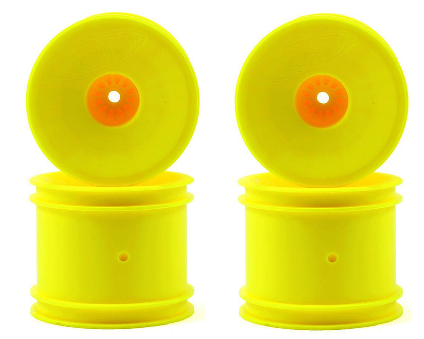 DE RACING DERSS4AY 12mm Hex Speedline ST Wheels for ASC T5M-T6.1 / Tekno ET410 / Yellow / 4pcs