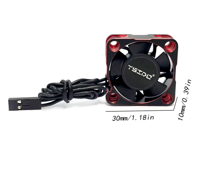 WORC WRC3010R Aluminum High Speed Cooling Fan 30x30mm x 10mm Motor ESC RED / Black WaterProof