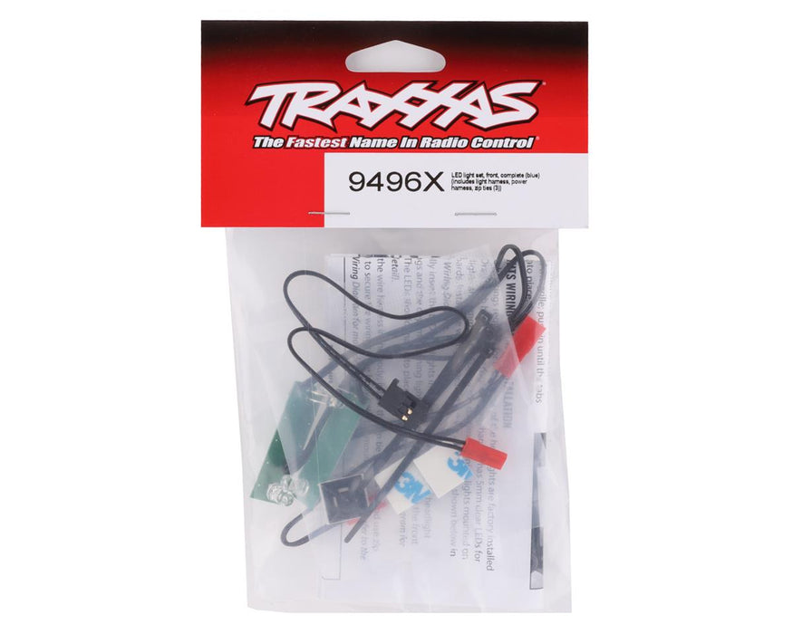 Traxxas TRA9496X Drag Slash C10 LED light set, front, complete (blue) (includes light harness, power harness, zipties(3))