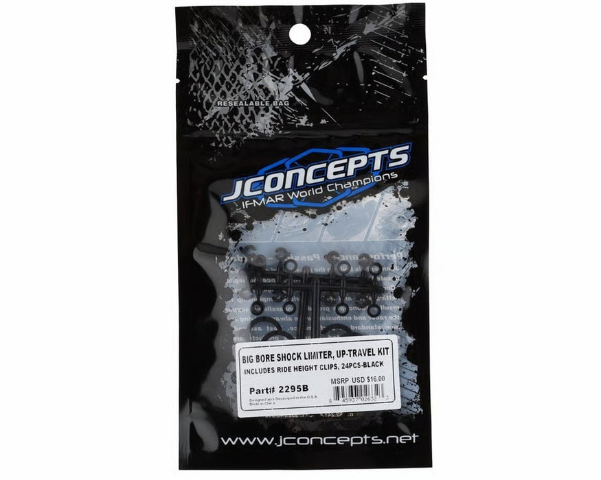 JCONCEPTS JCO2295B Big Bore Shock Limiter Up-Travel Kit, (24pc) Black