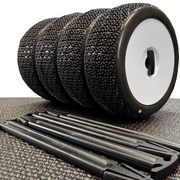 Raw Speed RC 1/8 Truggy Wheel Tire Sticks - Black (12 pack) RWS490302B