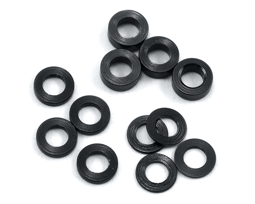 Protek PTK-8370 Aluminum Ball Stud Washer Set, BLACK, (12pcs)