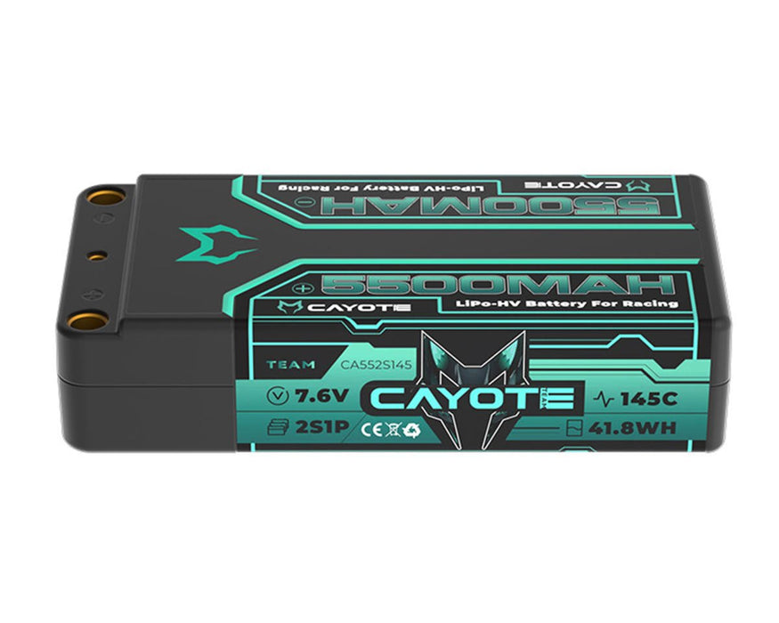 Cayote CYE552S145 Lipo 2S 145C LCG Shorty LiHV Battery 7.6V 5500mAh w/ 5mm Bullets