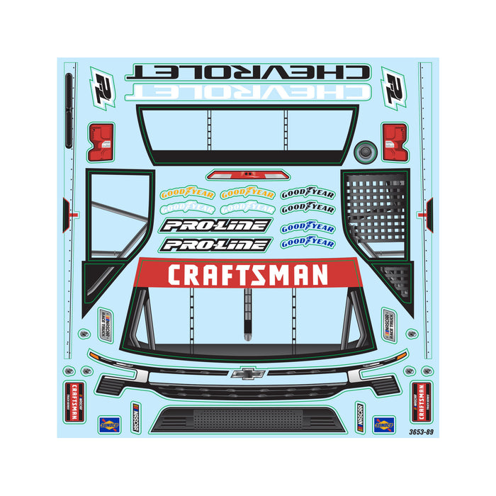 Proline PRO365300 1/12 Pre-Cut 2024 Chevy Silverado Truck Clear Body: Losi NASCAR