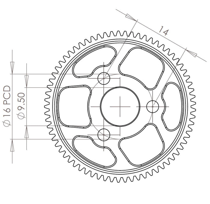 R1WURKS Slipper Eliminator Gear 72T  48P R1-900055-72