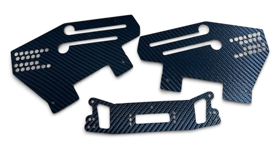 TP3D Carbon Fiber Look Kydex Sprint Car Wing Mounts Top & Front CW Custom Works