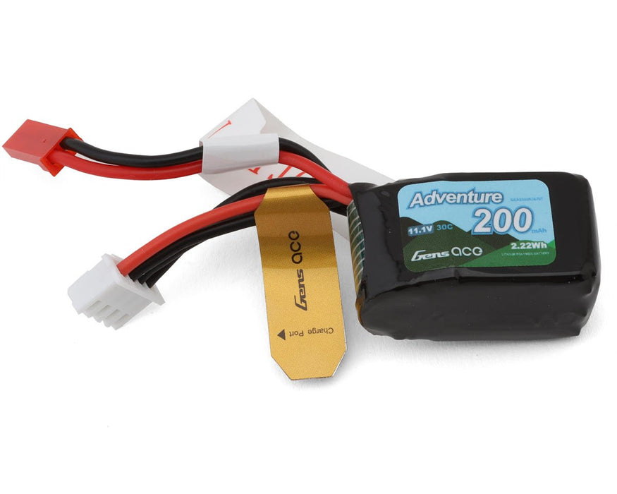 Gens Ace GEA2003S30JST 3S 30C Adventure LiPo Battery Pack 11.1V 200mAh w/ JST Connector SCX24 TRX-4m