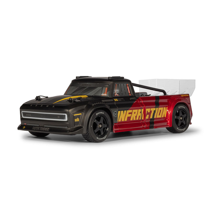 ARRMA 1/8 INFRACTION 223S DSC 4X4 RTR Brushless All-Road Street Bash Truck, Black / Red ARA4315V4T2