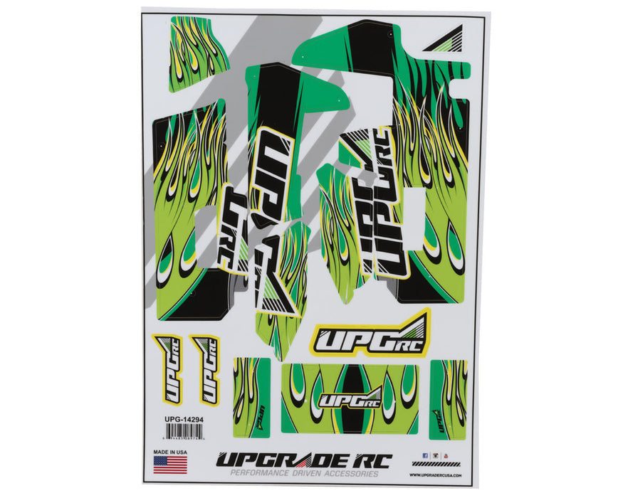 UpGrade RC UPG-14294 "Flame" Graphic Set for Losi® 22S™ Sprint Car (Green)