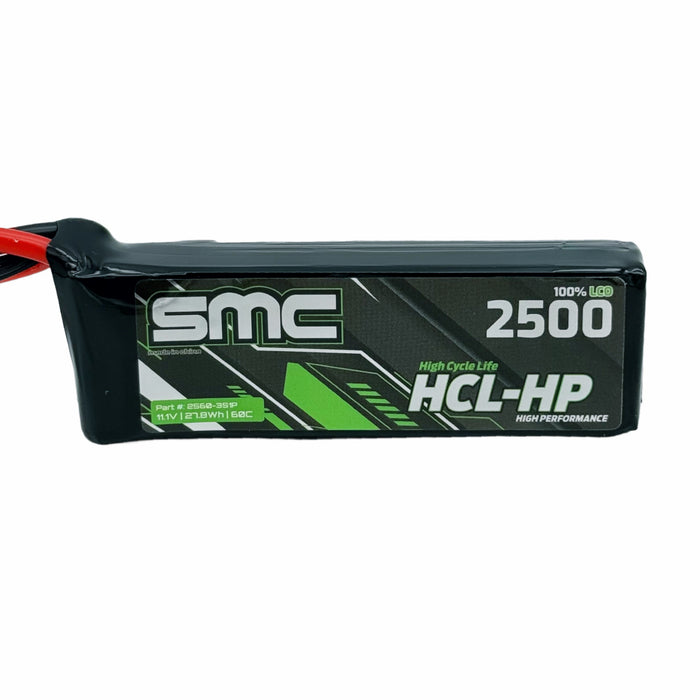 SMC HCL-HP 11.1V 3S 2500mAh 60C Lipo Battery Flight Pack 2560-3S1P EC3 IC3 Connector