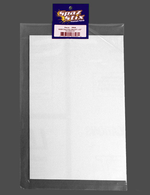 Spaz Stix SZX95030 0.030" Clear Poly Sheet 8.5"x11"