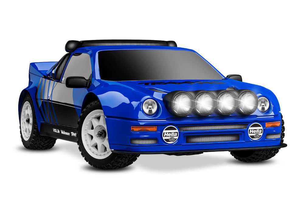 TRAXXAS TRA108046-1-BLUE Mini Rally VXL Ford RS200 BLUE car Ready-To-Race®, with TQi™ 2.4 GHz radio system with TSM®, and Velineon® VXL-3s™ brushless power system