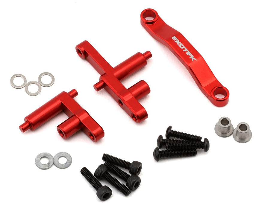Exotek EXO2299 Arrma Grom/Losi NASCAR HD Aluminum Steering Bellcrank Set (Red)