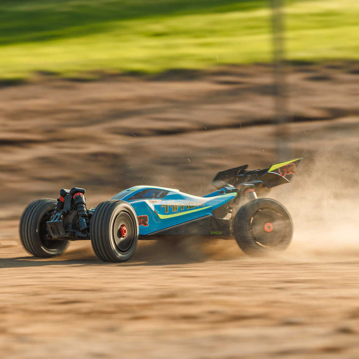 ARRMA ARA4206V4T1 1/8 TYPHON MEGA 665 4X4 RTR Brushed Buggy, Blue, Yellow