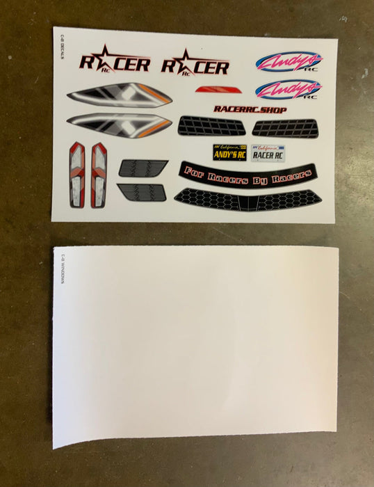 Racer RC by Andy’s C8 ZO6 Corvette Body w/ Protective Film .040 CLEAR Drag SCT Street Eliminator NPRC Outlaw