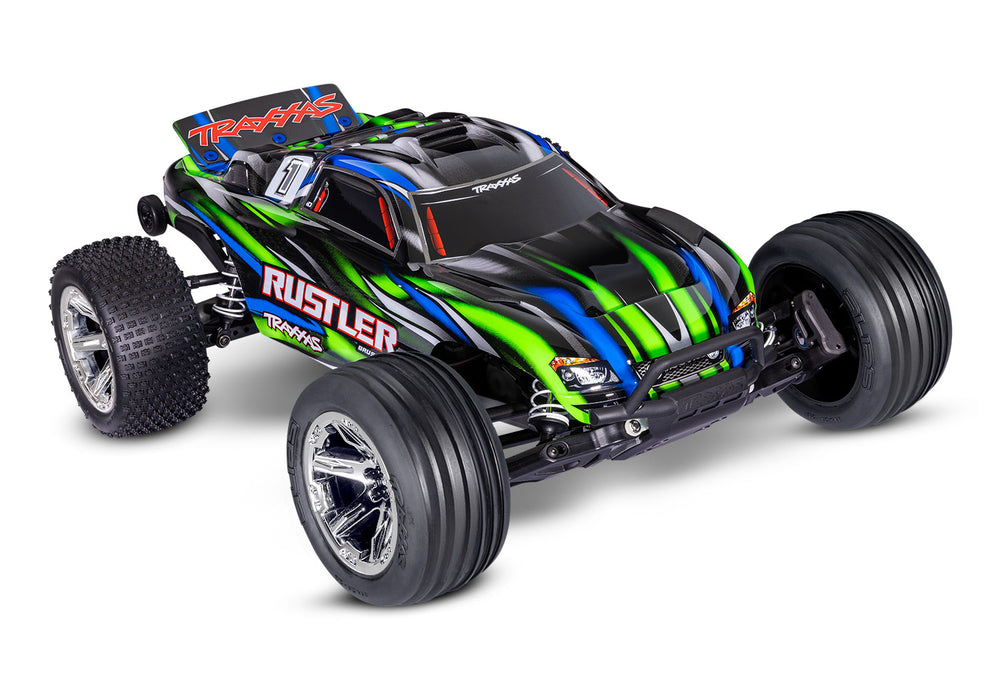 Traxxas TRA76354-4-GRN GREEN Rustler 2WD BL-2s HD