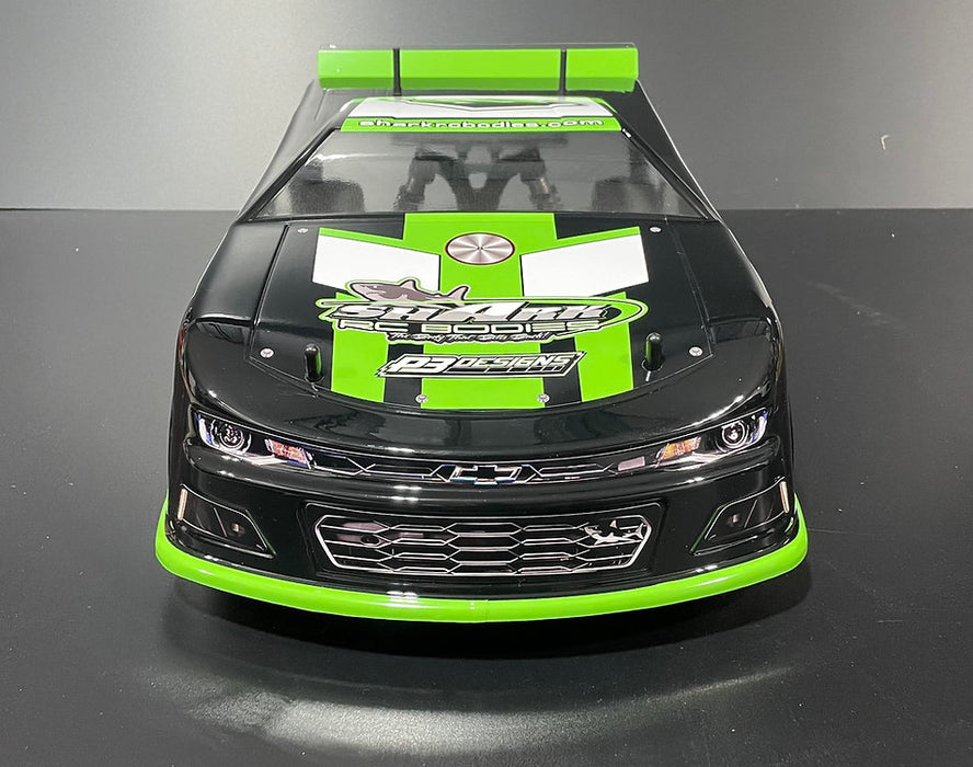 SHARK RC BODIES Smoke Screen Camaro 1/10 Buggy Street Stock CLEAR Body w/ Chili Bowl Approved Spoiler ZL1