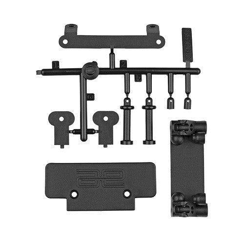 Team Associated ASC7814 RC10T Front Bulkhead, Bumper And Body Mounts, Black
