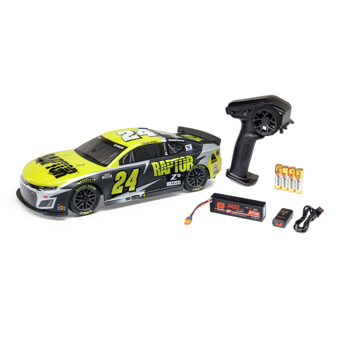 LOSI LOS1122524 1/12 NASCAR RC Racecar William Byron No. 24 2025 Raptor Chevrolet Camaro ZL1 2S AWD Brushed On-Road (Battery & Charger Included), Black