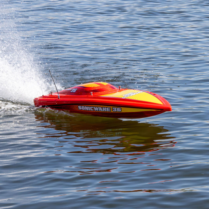 Pro Boat Sonicwake 36" V3 Self-Righting RTR V-Hull Brushless Boat RED 60mpg 8S w/Spektrum SLT3 2.4GHz Radio PRB-2171T2
