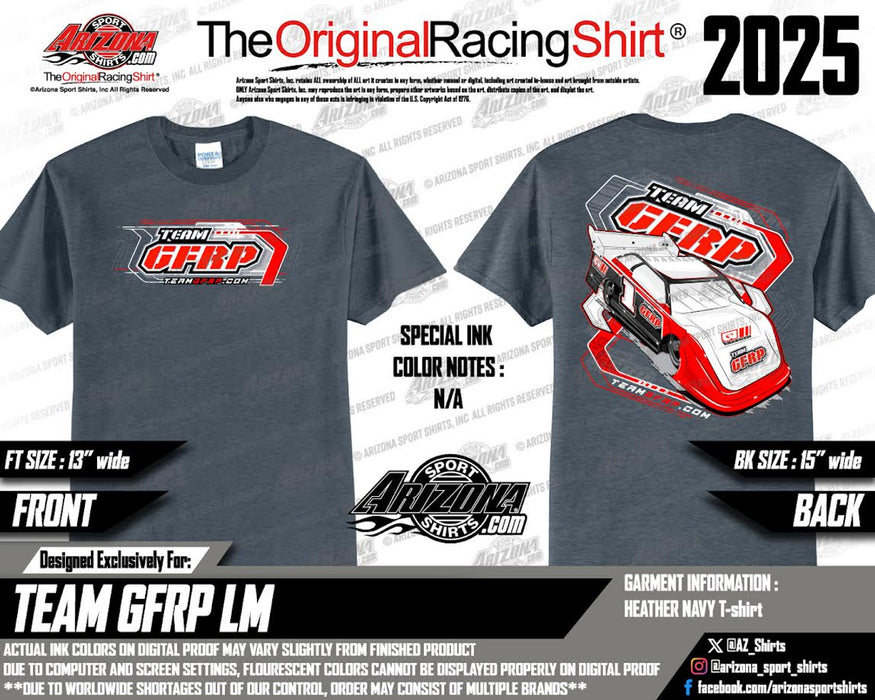 GFRP GFR-115-2X 2025 Team Crew Late Model T Shirt Sports Gray - 2XL