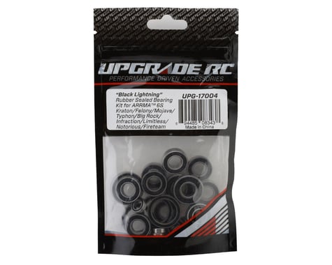 UpGrade RC UPG-17004 "Black Lightning" Rubber Sealed Bearing Kit for Arrma® 6S BLX Felony™ /Mojave™/Typhon™/Big Rock™/Infraction™/Limitless™