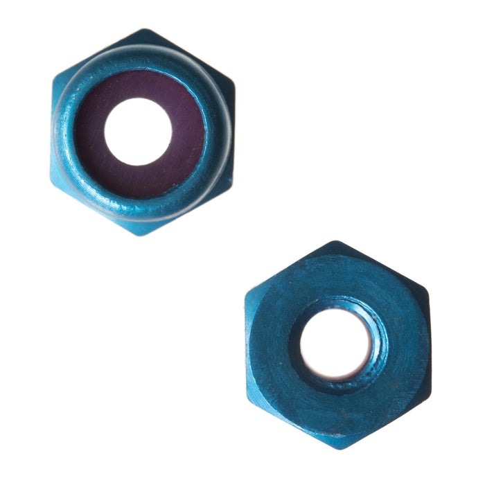 WORC 4-40 Low Profile BLUE Aluminum Hex Lock Nuts Nylon Insert (8 qty) Thin WRC-440-LN-BL-A
