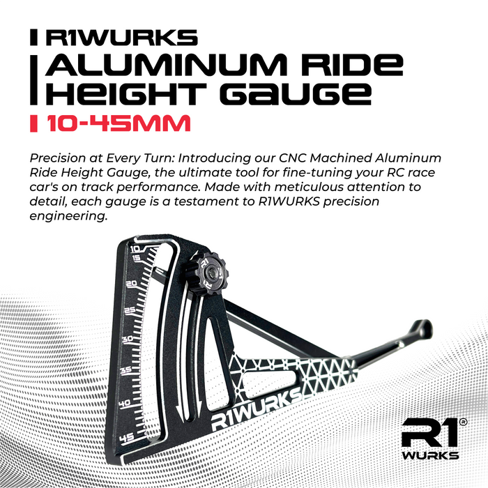 R1 WURKS R1-900037 Aluminum Ride Height Gauge (10-45mm) Black