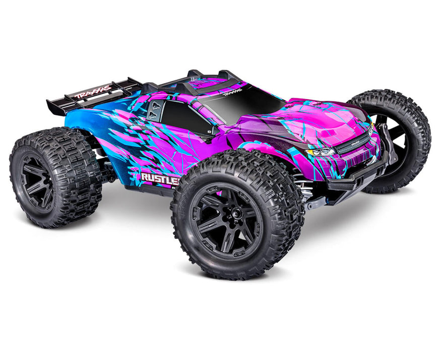 Traxxas Rustler® TRA67464-4-PRPL 4x4 VX3 1/10 RTR 4WD Brushless Stadium Truck (Purple) w/VX3 ESC, TQi™ Sport 2.4GHz Radio & TSM®