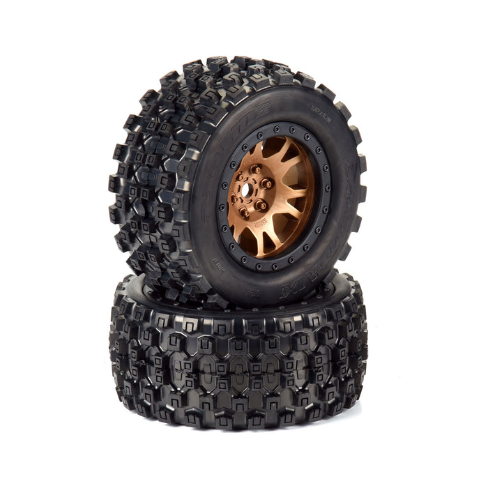 Proline PRO1013115 1/5 Badlands Tires MX43 Pro-Loc X-MAXX XRT Mounted 24mm Bronze / Black Impulse Wheels (2) Limited Edition
