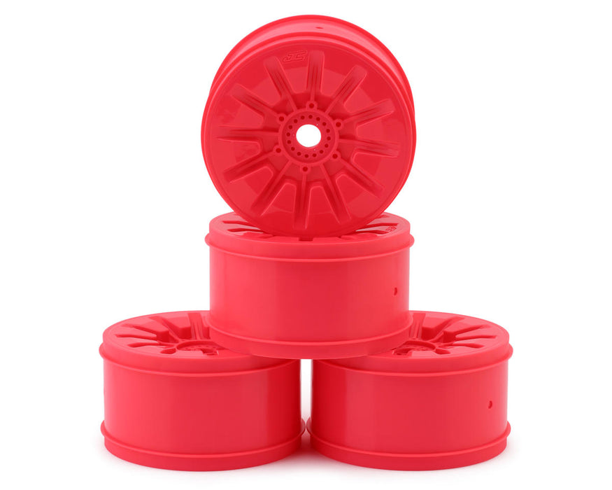 JConcepts JCO8159-4 RM2 Pioneer 4.0" Standard Offset 1/8 Truck Wheels (RM2 Pink) (4)