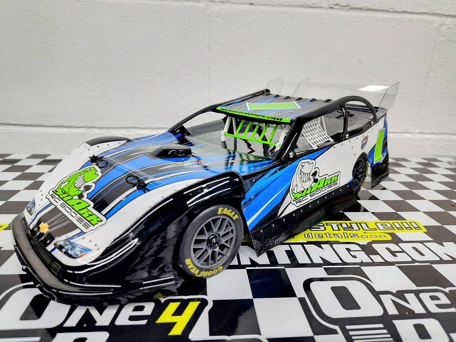 SHARK RC BODIES Slammer 1/12 Losi NASCAR Dirt Late Model CLEAR Body .030 ALM Grom