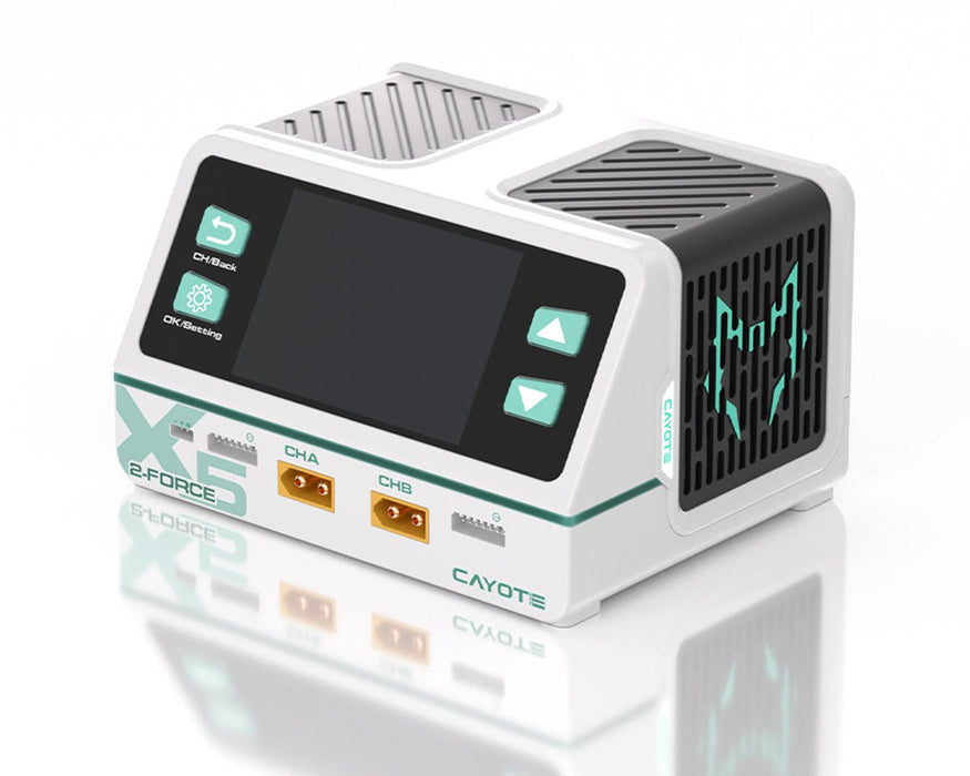 Cayote 2-Force X5 Racing Dual Battery Charger w/XT90 Charge Lead (6S/40A) (AC 500W/DC 1400W)