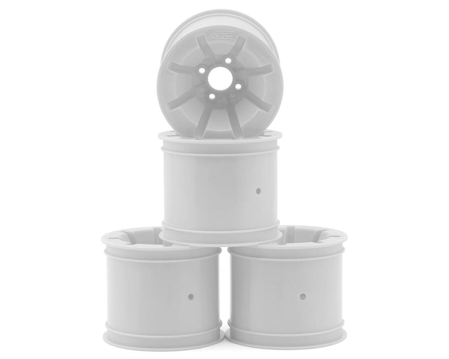 JConcepts JCO3469W RC10T Pioneer 2.2 Rear Wheels w/Adapters (White) PIN DRIVE AXLE (4)