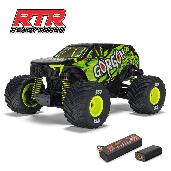 ARRMA ARA2130T1 1/16 GORGON GROM 4X4 RTR Brushed Monster Truck (Battery & Charger Included), Yellow