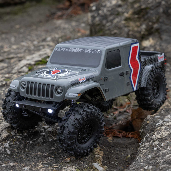 Axial AXI-2324 1/24 SCX24 Summit Racing Jeep Gladiator 4X4 Rock Crawler RTR (Battery & Charger Included), Gray